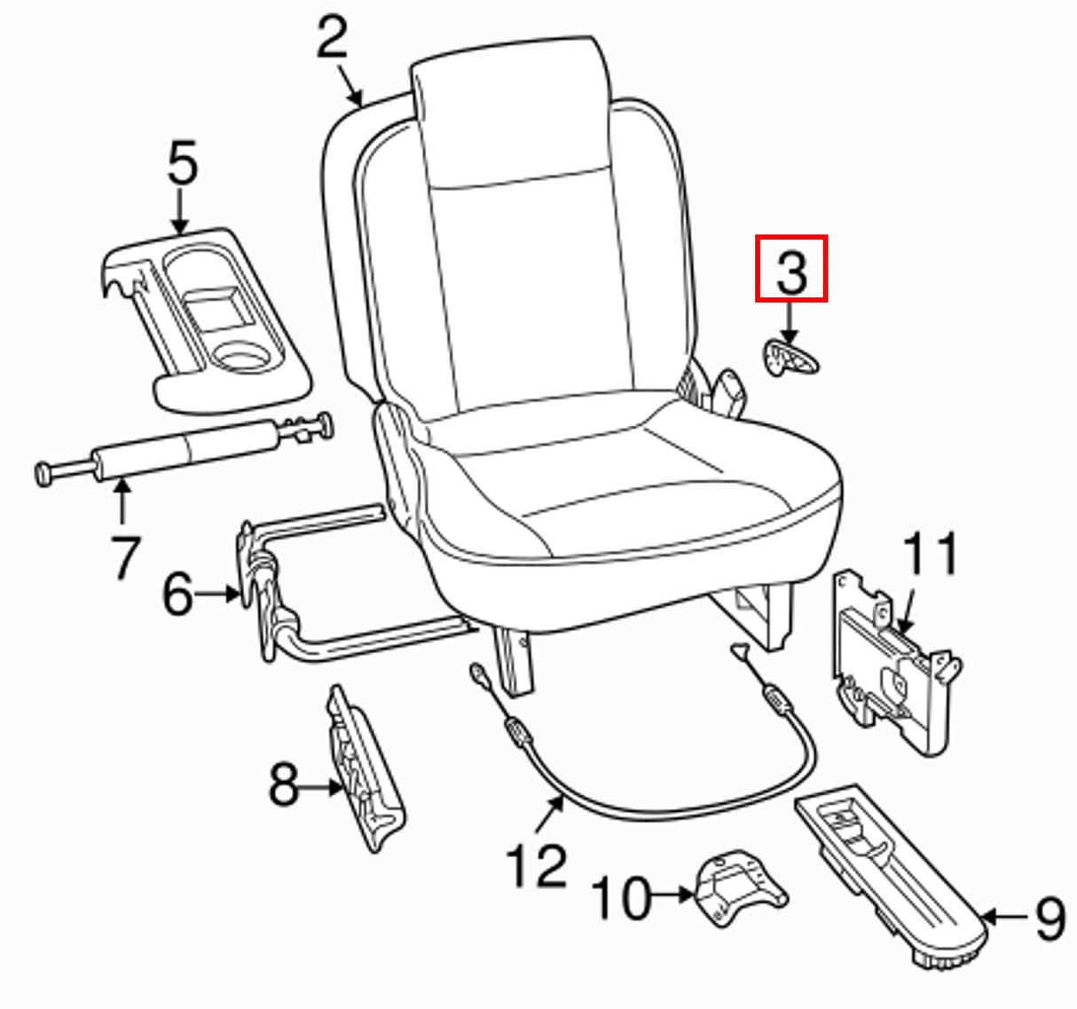 Land Rover Discovery 2 Jump Seat Release Lever - Right