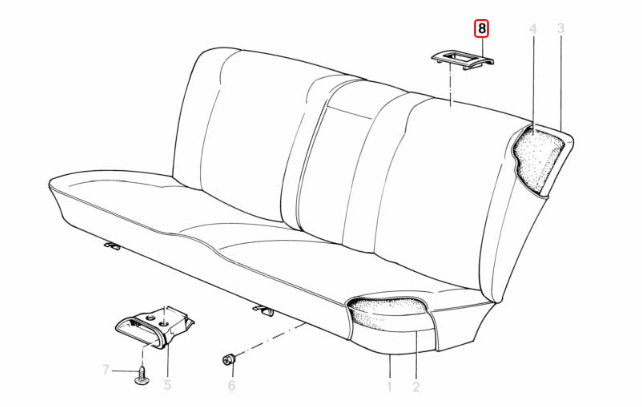 BMW E34 5-Series Rear Seat Belt Top Cover - 52208107587
