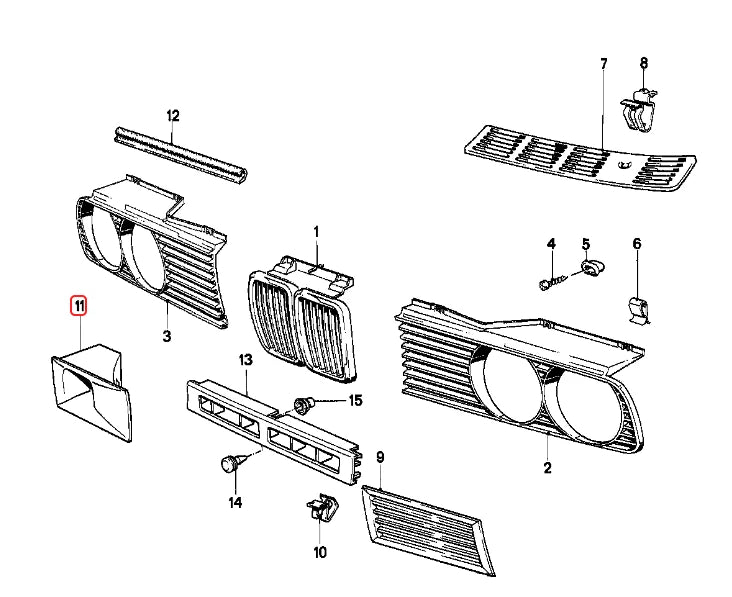 BMW E30 3-Series Late Model Brake Duct Intake - Right