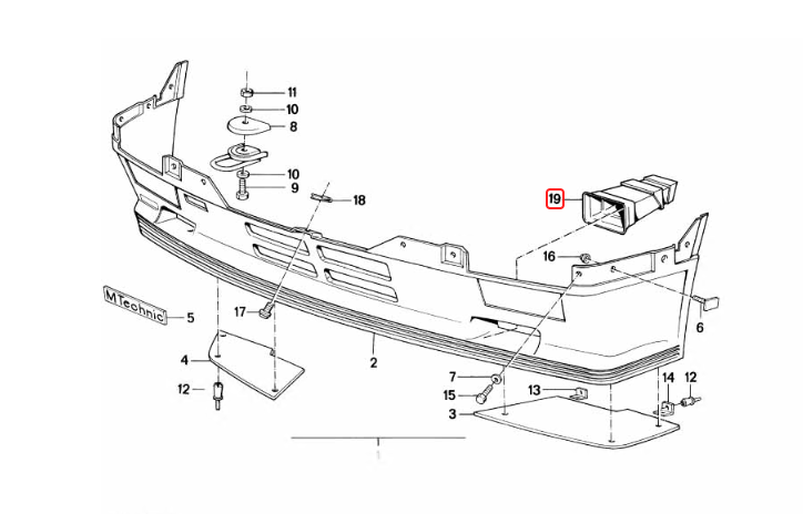 BMW E30 3-Series M-Technic 1 Brake Duct - Left & Right Set - 51711942967 & 51711942968